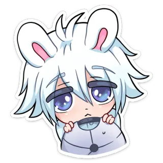 🥺 Anime, Chibi, Mignon, Kawaii, Dessin animé, Oreilles d'animaux telegram sticker