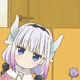 🍬 Kanna Kamui Miss Kobayashi's Dragon Maid 애니메이션, 칸나, 칸나 카무이, 드래곤 메이드, 귀여운, 캐릭터, 애니메이션 여자 whatsapp sticker