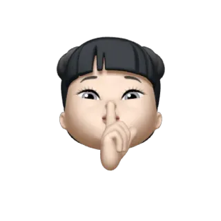 👧 тсс, тихо, молча, спокойно, эмодзи, палец, рот telegram sticker