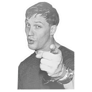 👆 Tom Hardy attore, indicare, uomo, manette telegram sticker