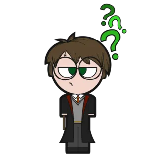 🤔 Harry Potter Harry Potter, sihir, penyihir, pertanyaan, kartun, fantasi whatsapp sticker