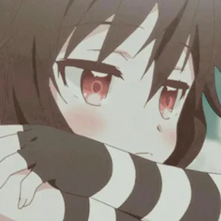 😔 Anime, Ragazza, Carina, Triste, Emozionale, Cartone animato telegram sticker