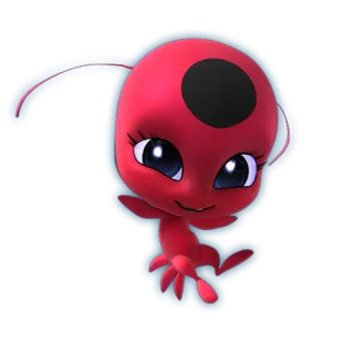 😀 Tikki Miraculous: Tales of Ladybug & Cat Noir Tikki, Miraculous Ladybug, dessin animé, kwami, rouge, mignon telegram sticker