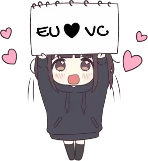 💖 EU ❤ VC love, heart, anime, girl, cartoon, cute, hug telegram sticker