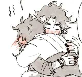 🌟 Anime, Umarmung, Zuneigung, Freundschaft, Illustration telegram sticker