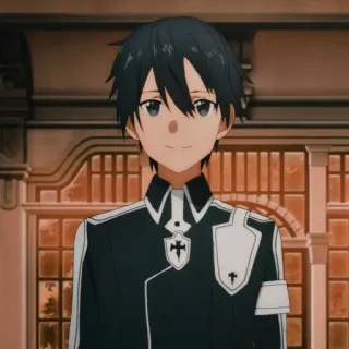 🖤 Kirito Sword Art Online Аниме, Персонаж, Кирито, Sword Art Online, Видеоигра, Черные волосы, Анимация telegram sticker