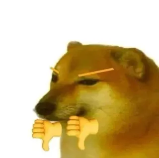 🙂 doge, dog, meme, thumbs down telegram sticker