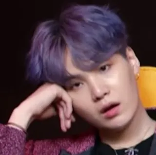 😦 Suga kpop, idol, singer, bangtan, min yoongi, purple hair telegram sticker