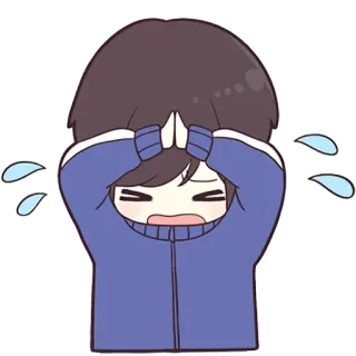 😭 anime, crying, sad, emotional, pleading, cartoon, chibi telegram sticker