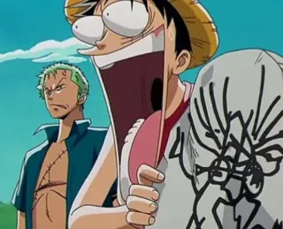 💀 Luffy One Piece Anime, Lucu, Kartun, Luffy, Zoro, One Piece telegram sticker