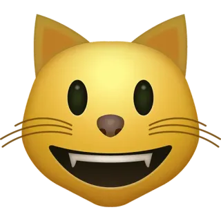😺 cat, emoji, animal, cartoon, funny, happy, face telegram sticker