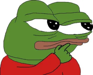 🤔 Pepe the Frog pepe, pepe la rana, meme, rana, pensando telegram sticker