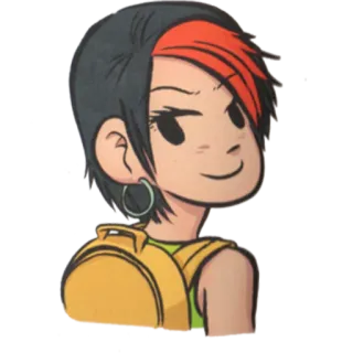 😈 Kim Pine Scott Pilgrim Скотт Пилигрим, Ким Пайн, мультфильм, женщина, персонаж whatsapp sticker