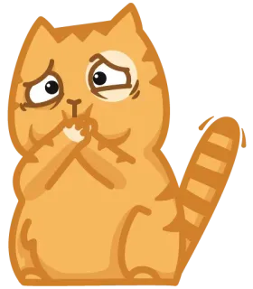 🤢 кот, стикер, рыжий кот, мультфильм, животное, грустный telegram sticker