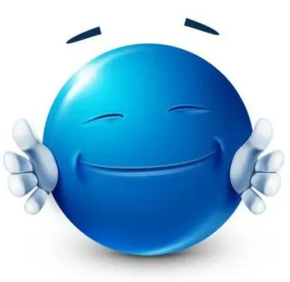 🤗 Emoji, Smiley, Umarmung, Süß, Blau whatsapp sticker