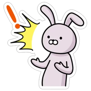 ❗ กระต่าย, การ์ตูน, ตกใจ, ประหลาดใจ, น่ารัก telegram sticker