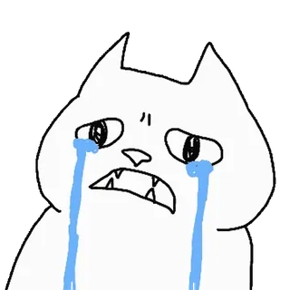 💬 verdrietig, huilen, kat, cartoon, bedroefd, emotioneel telegram sticker