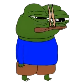 🫣 Pepe the Frog pepe, ếch, buồn, meme telegram sticker