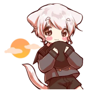 ☀️ Anime, Chibi, Niedlich, Katze, Kemonomimi telegram sticker