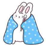 🤒 ốm, thỏ, sốt, nhiệt kế, chăn telegram sticker