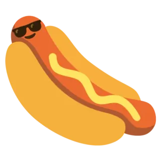 😎 Cachorro-quente, Comida, Óculos de sol, Emoji, Legal, Diversão telegram sticker