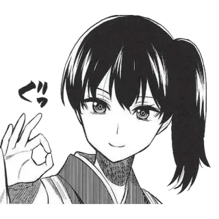 ✳️ ぐッ Anime, Manga, Ok, Gesto de mano, Chica, Feliz telegram sticker