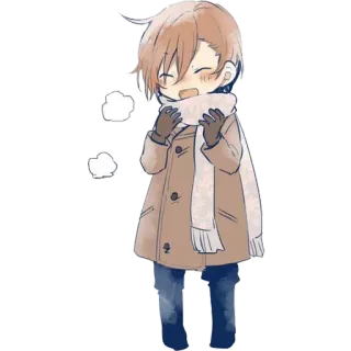 😄 Anime, Chibi, Winter, Schal, Süß, Mantel telegram sticker