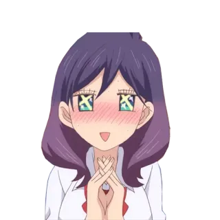 💖 anime, girl, cute, happy, blush, excited whatsapp sticker