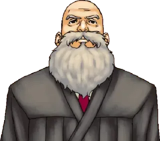 😐 Judge Ace Attorney 裁判官, 裁判所, 正義, 法律 telegram sticker