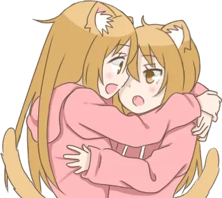 ❤️ Anime, Fofo, Garotas, Abraço, Kawaii, Amizade telegram sticker