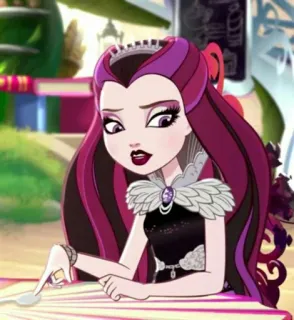 😔 Raven Queen Ever After High мультфильм, фэнтези, подросток, принцесса telegram sticker