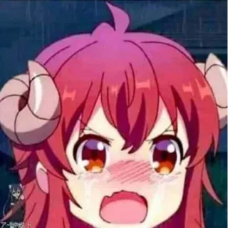 🐏 Shamiko Machikado Mazoku anime, płacz, demon, zszokowany, strach telegram sticker