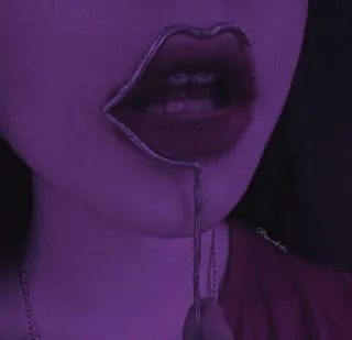 👄 môi, trang điểm, làm đẹp, tím, thẩm mỹ telegram sticker