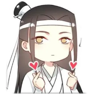 😘 chibi, anime, heart hands, cute, cartoon telegram sticker