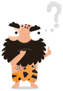 🤔 caveman, middle finger, cartoon, question, thinking, insulting telegram sticker