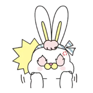 😡 kelinci, marah, kartun, kelinci, imut, binatang telegram sticker