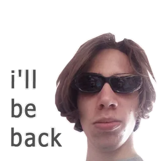 😎 I'll be back kacamata hitam, remaja, orang, frasa, kutipan telegram sticker