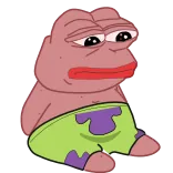 🙁 Patrick Star bob esponja, dibujos animados, triste, meme telegram sticker