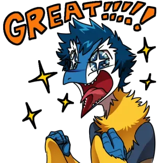 🤩 GREAT!!!! enthousiast, blij, animatie, fanart telegram sticker