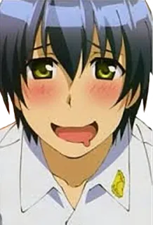🤤 Anime, Manga, Personaje, Chico, Cara, Expresión whatsapp sticker