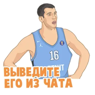 🥴 ВЫВЕДИТЕ ЕГО ИЗ ЧАТА basketball, sport, dessin animé, athlète, joueur telegram sticker