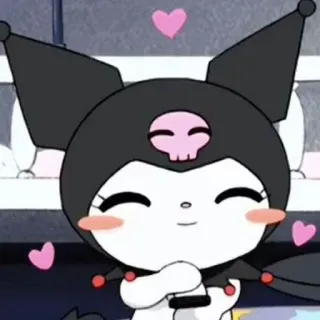 🥰 Kuromi Kuromi, Sanrio, fofo, anime, kawaii, desenho animado, personagem whatsapp sticker