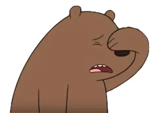 😢 Grizz We Bare Bears cartoon, sad, bear, facepalm, frustrated telegram sticker