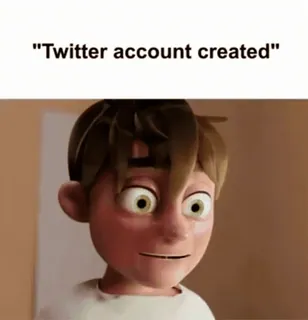 🤢 "Twitter account created" twitter, account, created, cartoon, animation whatsapp sticker