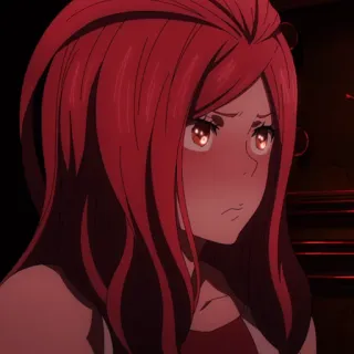 🔥 anime, girl, red hair, illustration telegram sticker