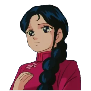 😌 Anime, Chica, Ropa tradicional, Retrato, Dibujo animado telegram sticker