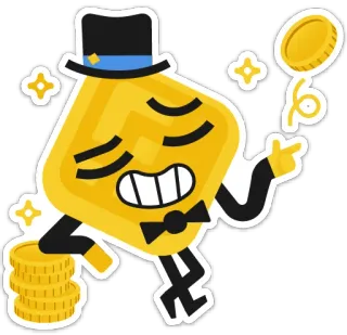 💸 coin, money, cartoon, gold, character telegram sticker