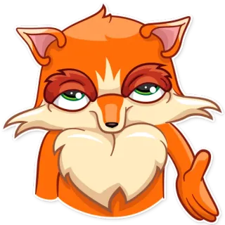 👋 fox, animal, cartoon, orange, gesture, cute telegram sticker