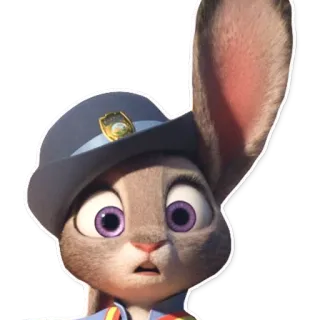 😯 Judy Hopps Zootopia lapin, police, officier, dessin animé, animal whatsapp sticker