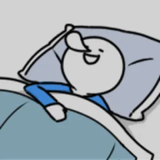 💤 sleep, sleeping, bed, pillow, relax, cartoon, stick figure whatsapp sticker